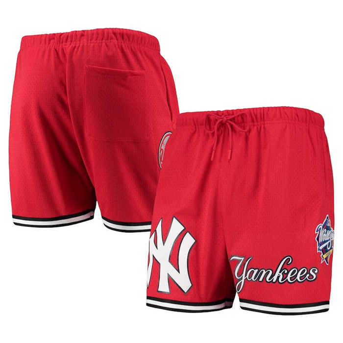 Men's Red New York Yankees Team Logo Mesh Shorts